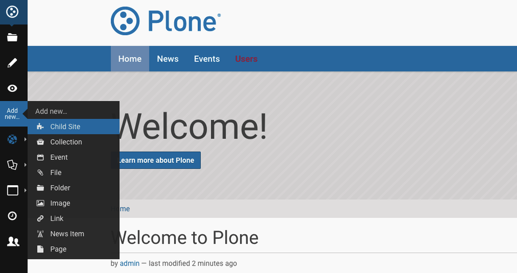 How To Create and Manage Child Sites with Out-of-the-Box Plone