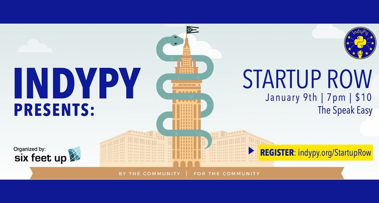 IndyPy Startup Row event flyer